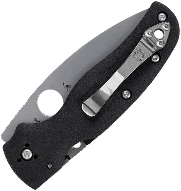 Spyderco Shaman Lightweight Folding Knife 3.5" CTS-BD1 Serrated Black