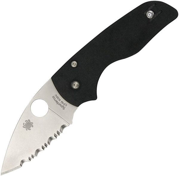 Spyderco Lil Native Compression Lock Folding Knife 2.25" Serrated CPM S35V Black G10