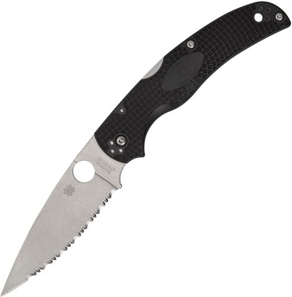 Spyderco Native Chief Lockback Serrated Folding Knife Black