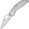 Spyderco Uptern Lockback - Stainless Handle