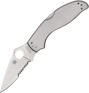 Spyderco Uptern Part-Serrated - Stainless