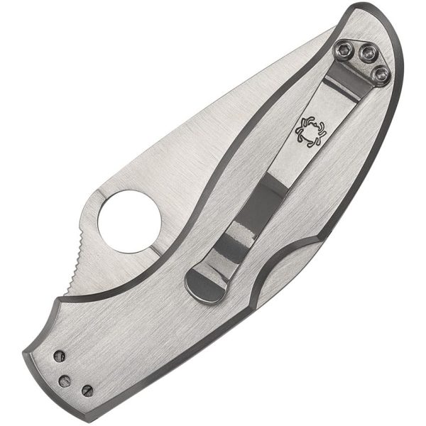 Spyderco Uptern Lockback - Stainless Handle