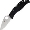 Spyderco Leafjumper Serrated - Black FRN VG-10