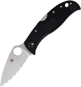 Spyderco Leafjumper Serrated - Black FRN VG-10