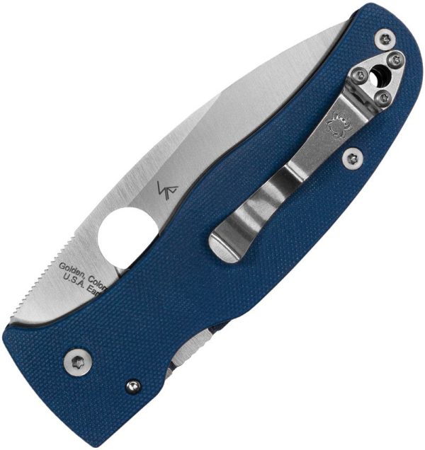 Spyderco Bodacious Compression Lock Folding Knife CPM SPY27 Cobalt Blue G10