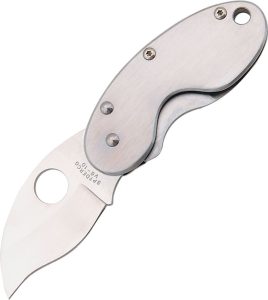 Spyderco Cricket Framelock - Brushed Stainless Plain Edge