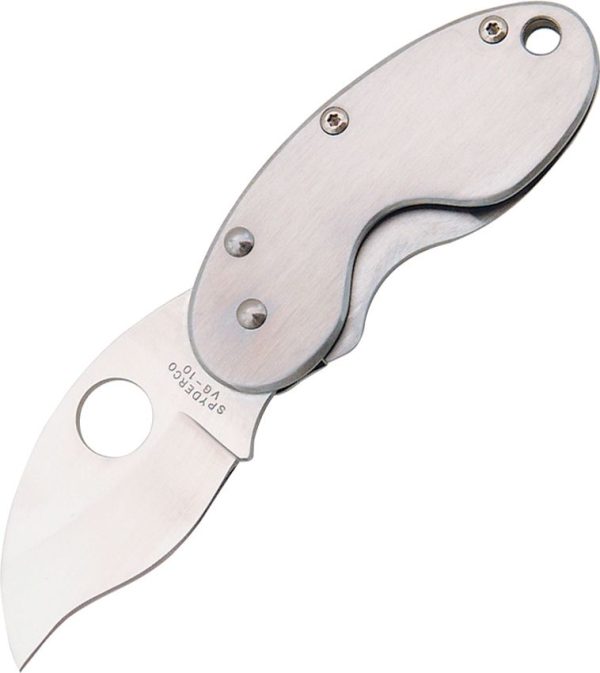 Spyderco Cricket Framelock - Brushed Stainless Plain Edge