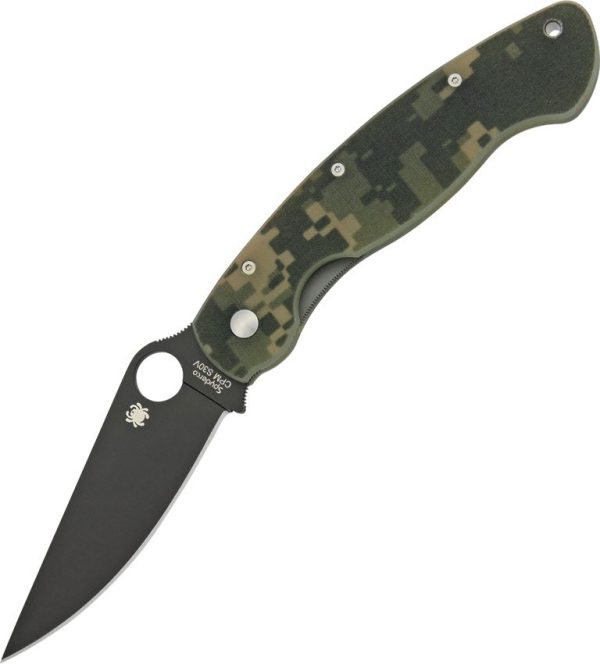 Spyderco Military Camo Black CPM-S30V Linerlock