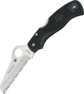 SC45SBK.jpg Spyderco Rescue 79mm Lockback Black VG-10
