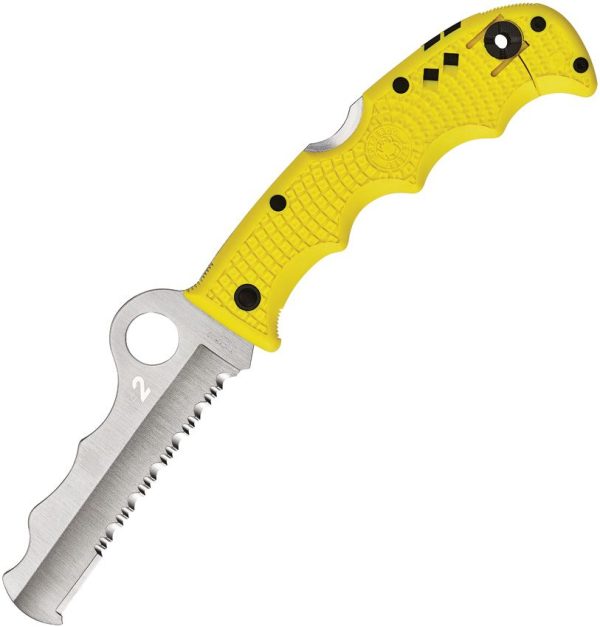Spyderco Assist Lockback Salt Folding Knife 3.75" H2 Steel Yellow