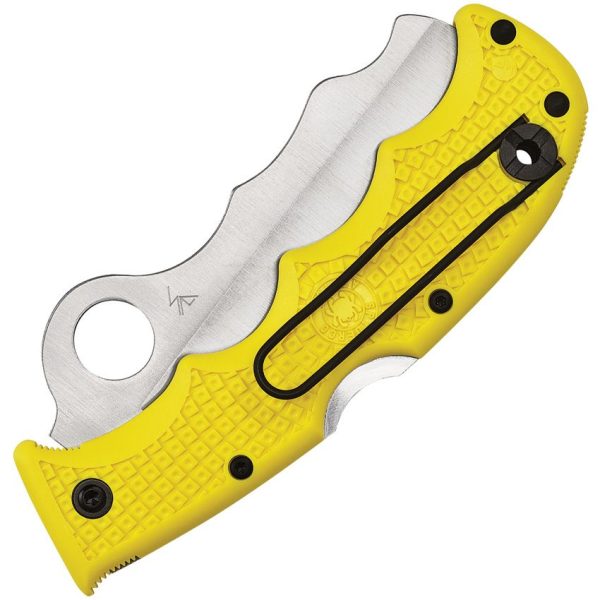 Spyderco Assist Lockback Salt Folding Knife 3.75" H2 Steel Yellow