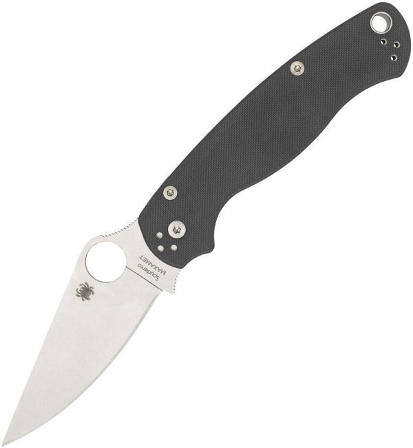 Spyderco Para Military 2 G10 Gray Folding Knife 3" Maxamet