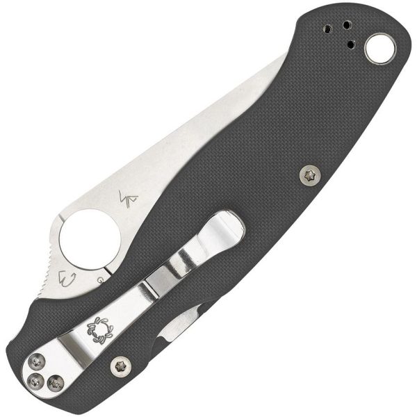 Spyderco Para Military 2 G10 Gray Folding Knife 3" Maxamet