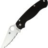 SC81GS2.jpg Spyderco Para Military 2 Folding Knife 3.5" Serrated S45VN Black G10