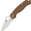 SC81MPCW2.jpg Spyderco Para Military 2 Compression Lock Folding Knife Brown Canvas Micarta CPM Cru-Wear