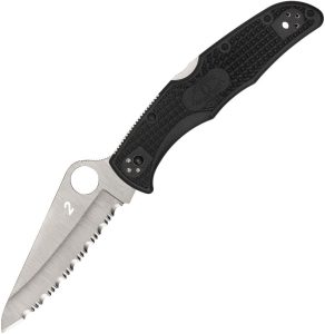 SC91SBK2.jpg Spyderco Pacific Salt 2 Black H2 Serrated Knife