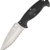 Spyderco Jumpmaster 2 Fixed Blade - Black Handle H1 Serrated