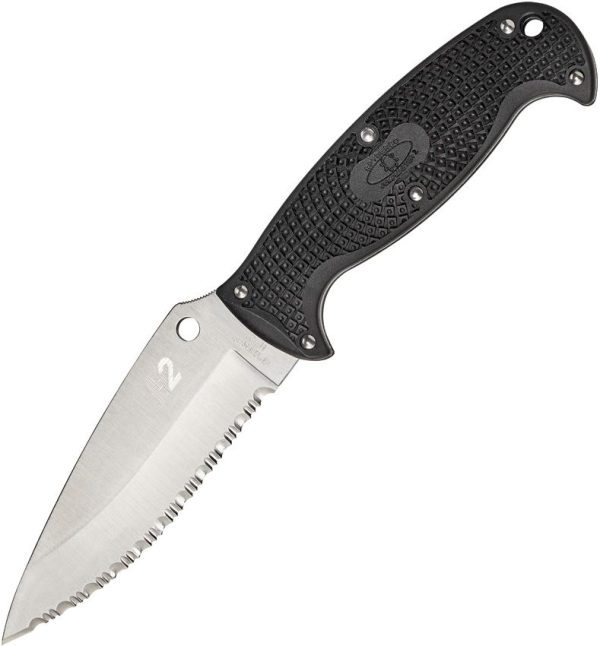 Spyderco Jumpmaster 2 Fixed Blade - Black Handle H1 Serrated