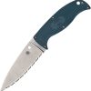 Spyderco Enuff 2 K390 Fixed Blade - Blue Handle