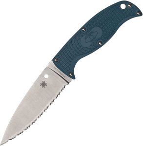 SCFB31SBL2K390.jpg Spyderco Enuff 2 K390 Fixed Blade - Blue Handle