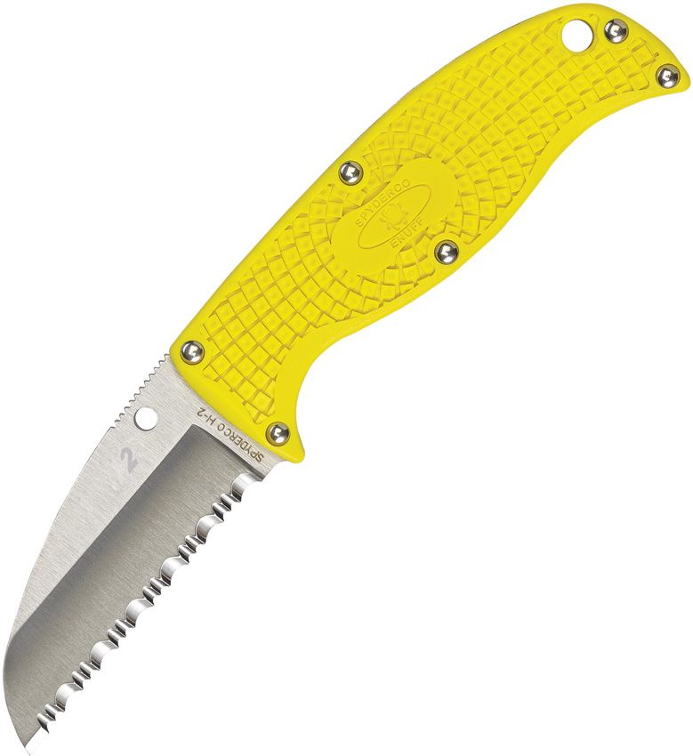 Spyderco Enuff Salt 2.75" H2 Serrated Fixed Blade Yellow