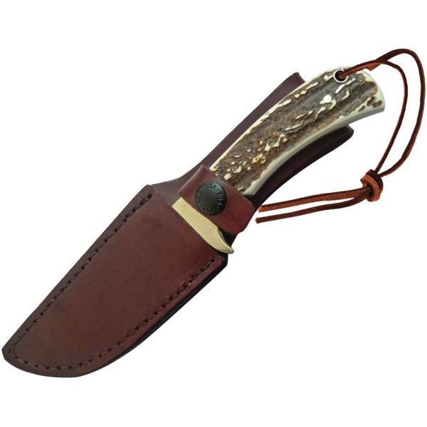 Schrade Uncle Henry Fixed Blade Knife 4" Satin Stainless Staglon