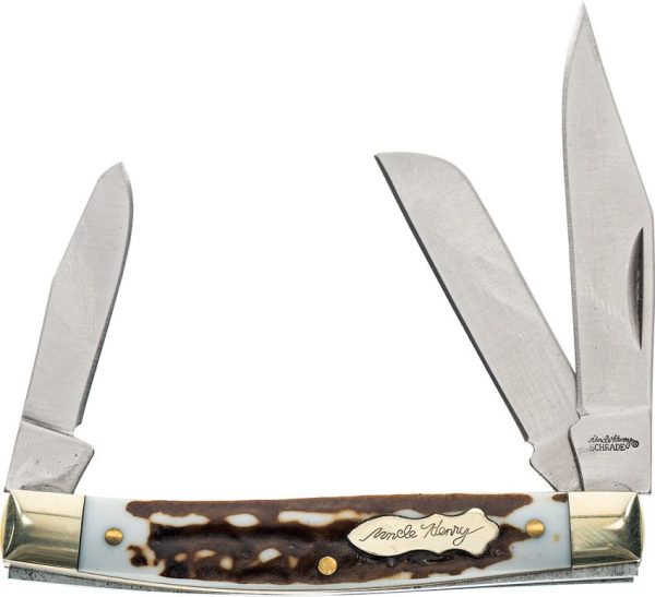 Schrade Uncle Henry Junior 3-Blade Staglon Knife