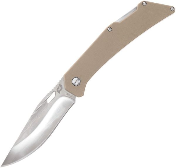 Schrade Slingshot Lockback Folding Knife 4" AUS-10A Tan G10
