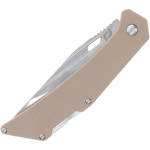 Schrade Slingshot Lockback Folding Knife 4" AUS-10A Tan G10