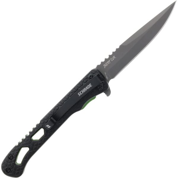 Schrade Inert CLR Linerlock Folding Knife - Black Aluminum