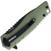 Schrade Artillery Linerlock Folding Knife Green AUS-10A