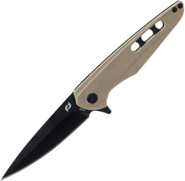 Schrade Kinetic Linerlock Tan - Black Oxide AUS-8