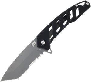 Schrade Ventricle Framelock Black Partially Serrated