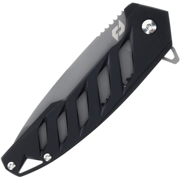Schrade Ventricle Framelock Black Partially Serrated