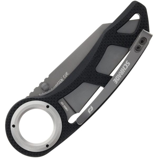 Schrade Torsion Linerlock Finger Ring Black G10