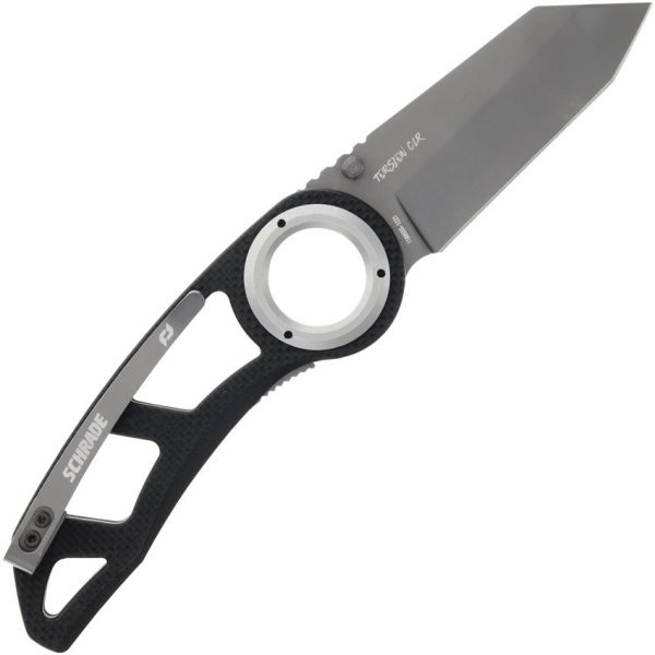 Schrade Torsion Linerlock Finger Ring Black G10