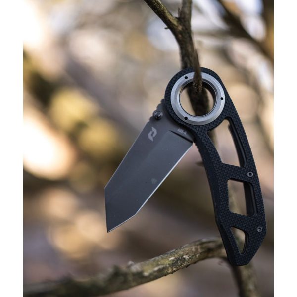 Schrade Torsion Linerlock Finger Ring Black G10