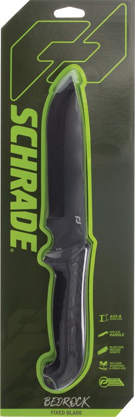 Schrade Bedrock Fixed Blade Drop Point AUS-8