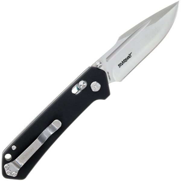 Schrade Divergent Pivot Lock Folding Knife AUS-8 Black G10