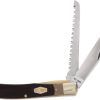 Schrade OT Buzz Saw Trapper Folding Knife Brown Delrin Handle