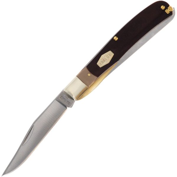Schrade OT Buzz Saw Trapper Folding Knife Brown Delrin Handle