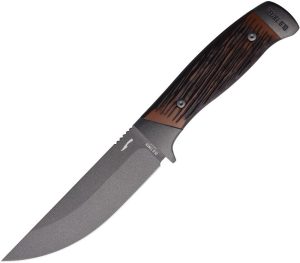 Schrade Frontier Fixed Blade 5" Gray Stainless Steel Brown Luxewood