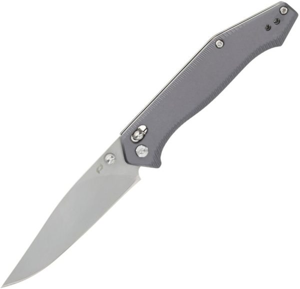 Schrade Turnkey Pivot Lock Folding Knife AUS-10A Gray Aluminum