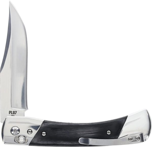 Schrade PLB7 Bear Paw Pivot Lock Folding Knife Black Wood 3.75"