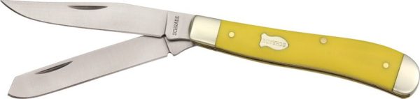 Schrade Old Timer Trapper Yellow Delrin Handle