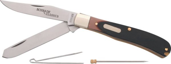 Schrade Bearhead Trapper Folding Knife Stainless Delrin