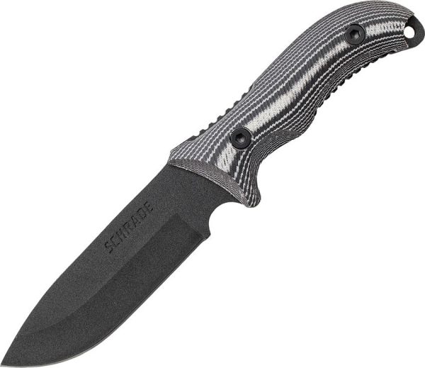 Schrade Frontier Fixed Blade 8Cr13MoV Drop Point Black Micarta