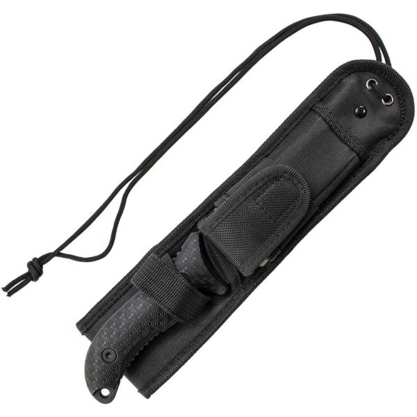 Schrade Frontier Fixed Blade Knife 1095HC Steel Black TPE Handle