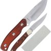 Schrade Uncle Henry Fixed/Folder Set - Brown Wood