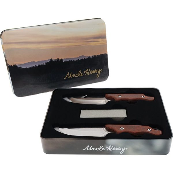 Schrade Uncle Henry Gift Set - Brown Wood & Stone